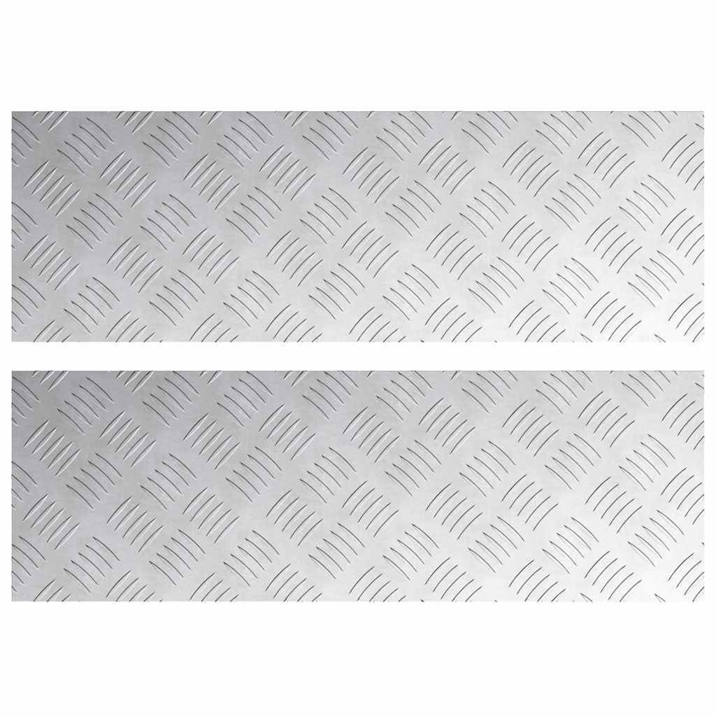 Trappe Tread Rektangulær 2 pcs Sølv 75 x 25 cm Aluminium