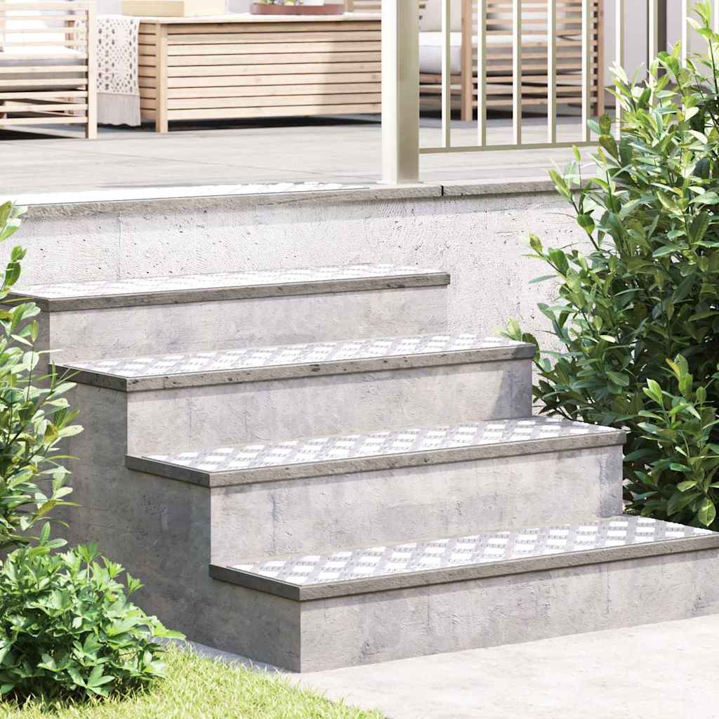 Trappe Tread Rektangulær 2 pcs Sølv 100 x 25 cm Aluminium