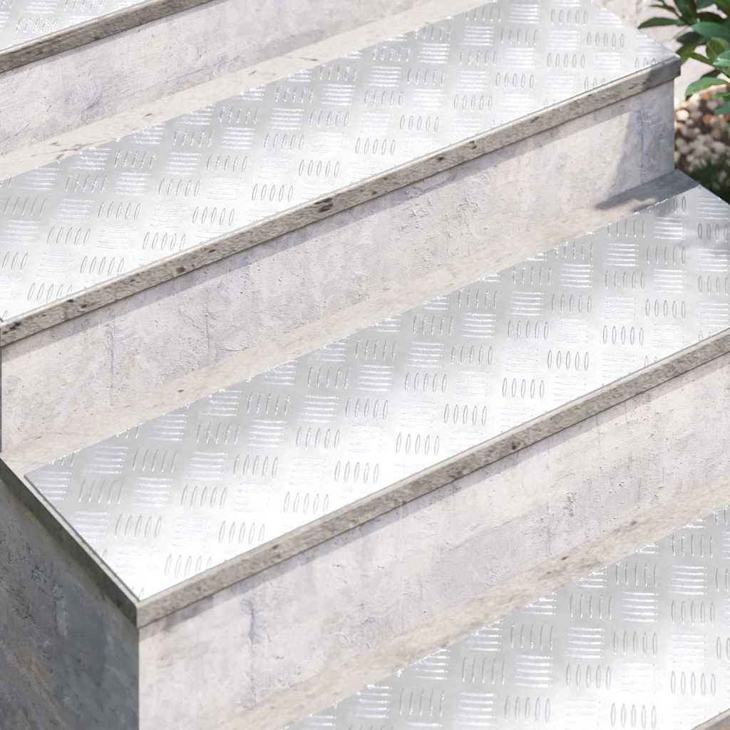 Trappe Tread Rektangulær 2 pcs Sølv 100 x 25 cm Aluminium