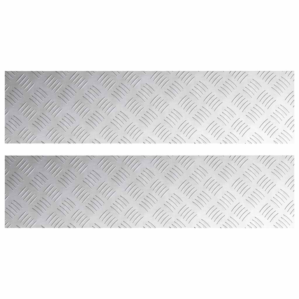 Trappe Tread Rektangulær 2 pcs Sølv 100 x 25 cm Aluminium