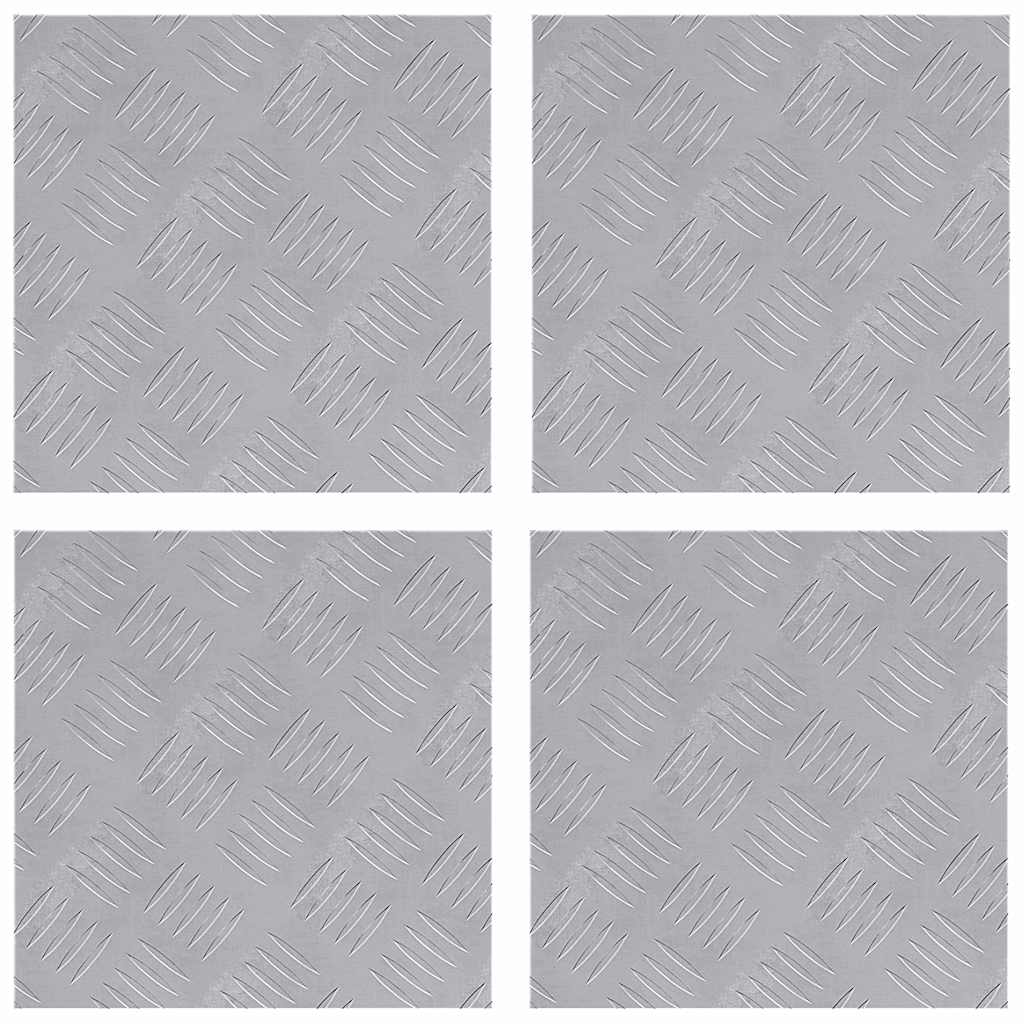 Trappe Tread Firkantet 4 pcs Sølv 30 x 30 cm Aluminium
