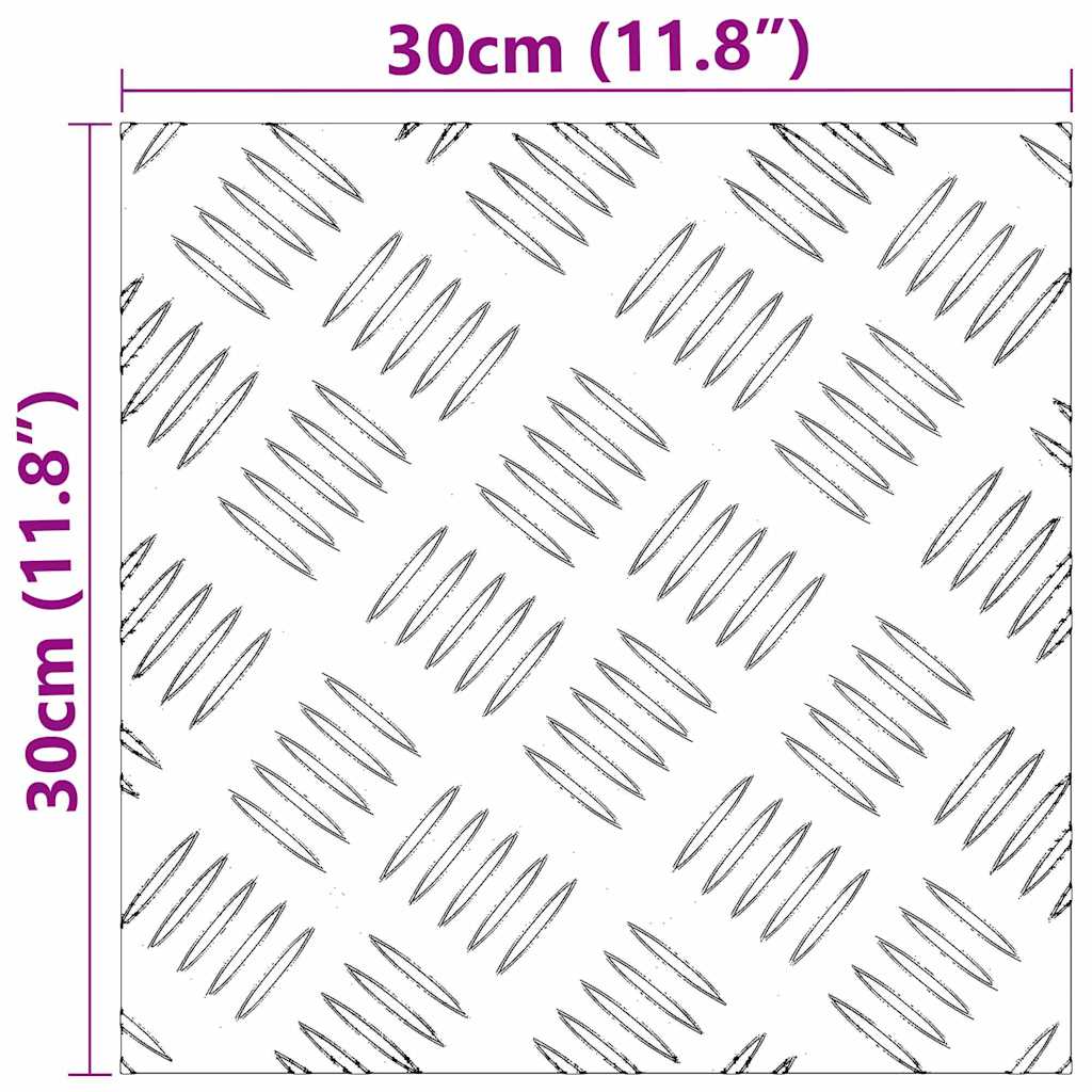 Trappe Tread Firkantet 4 pcs Sølv 30 x 30 cm Aluminium