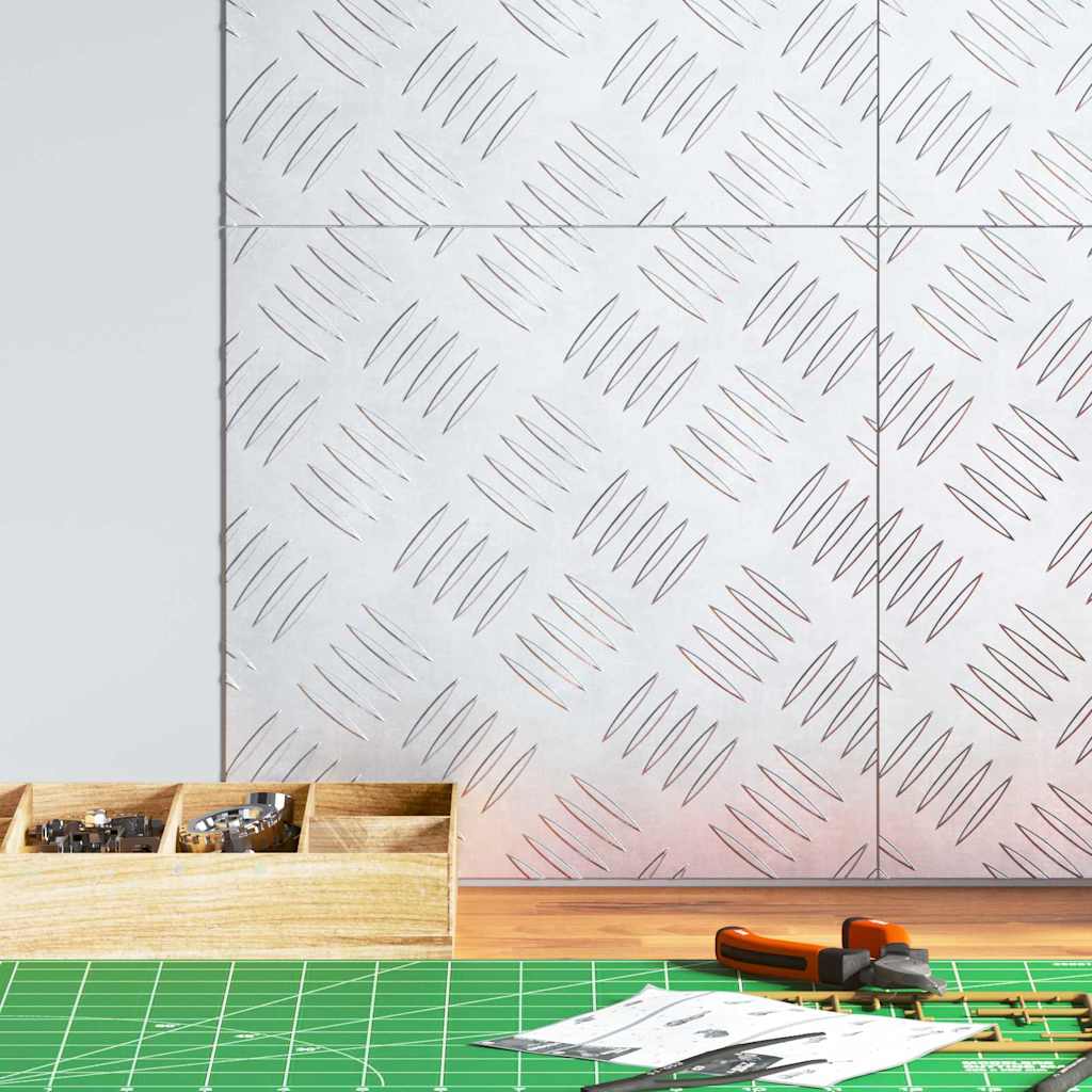 Trappe Tread Firkantet 4 pcs Sølv 30 x 30 cm Aluminium