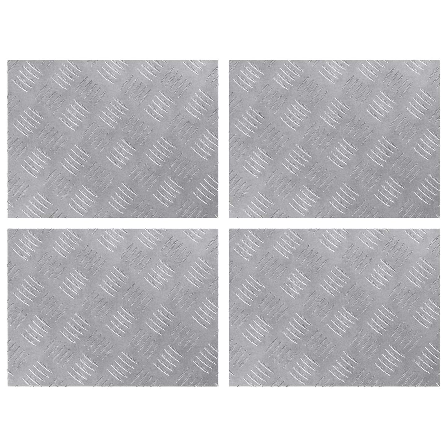 Trappe Tread Rektangulær 4 pcs Sølv 40 x 30 cm Aluminium