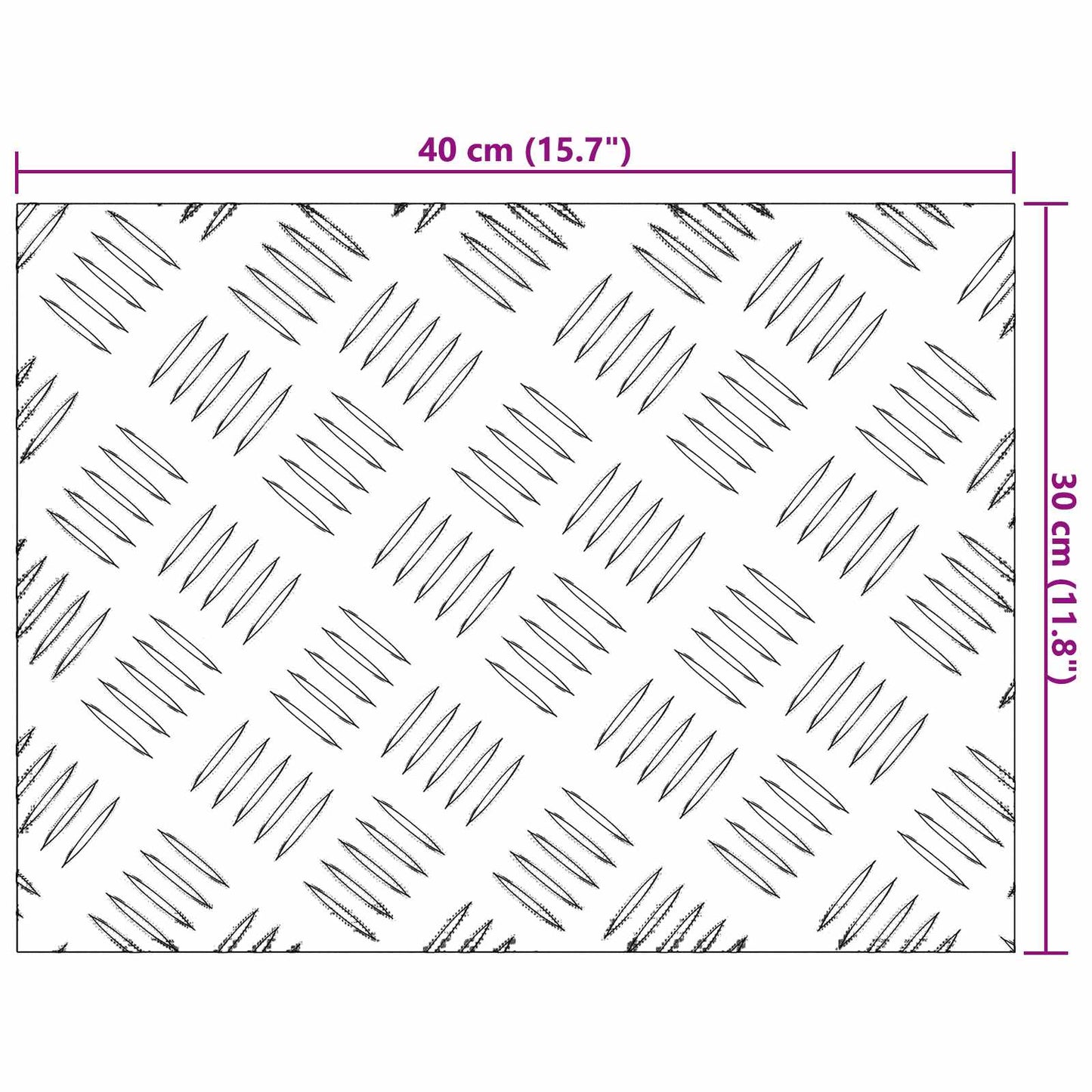 Trappe Tread Rektangulær 2 pcs Sølv 40 x 30 cm Aluminium