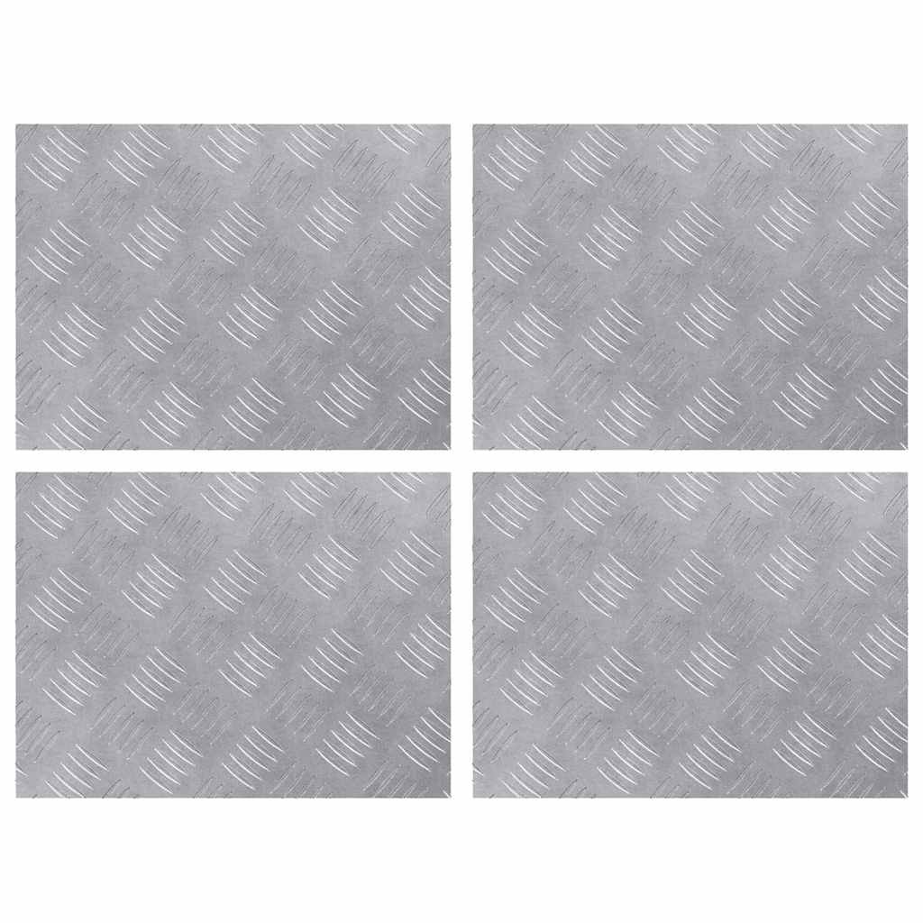 Trappe Tread Rektangulær 4 pcs Sølv 40 x 30 cm Aluminium