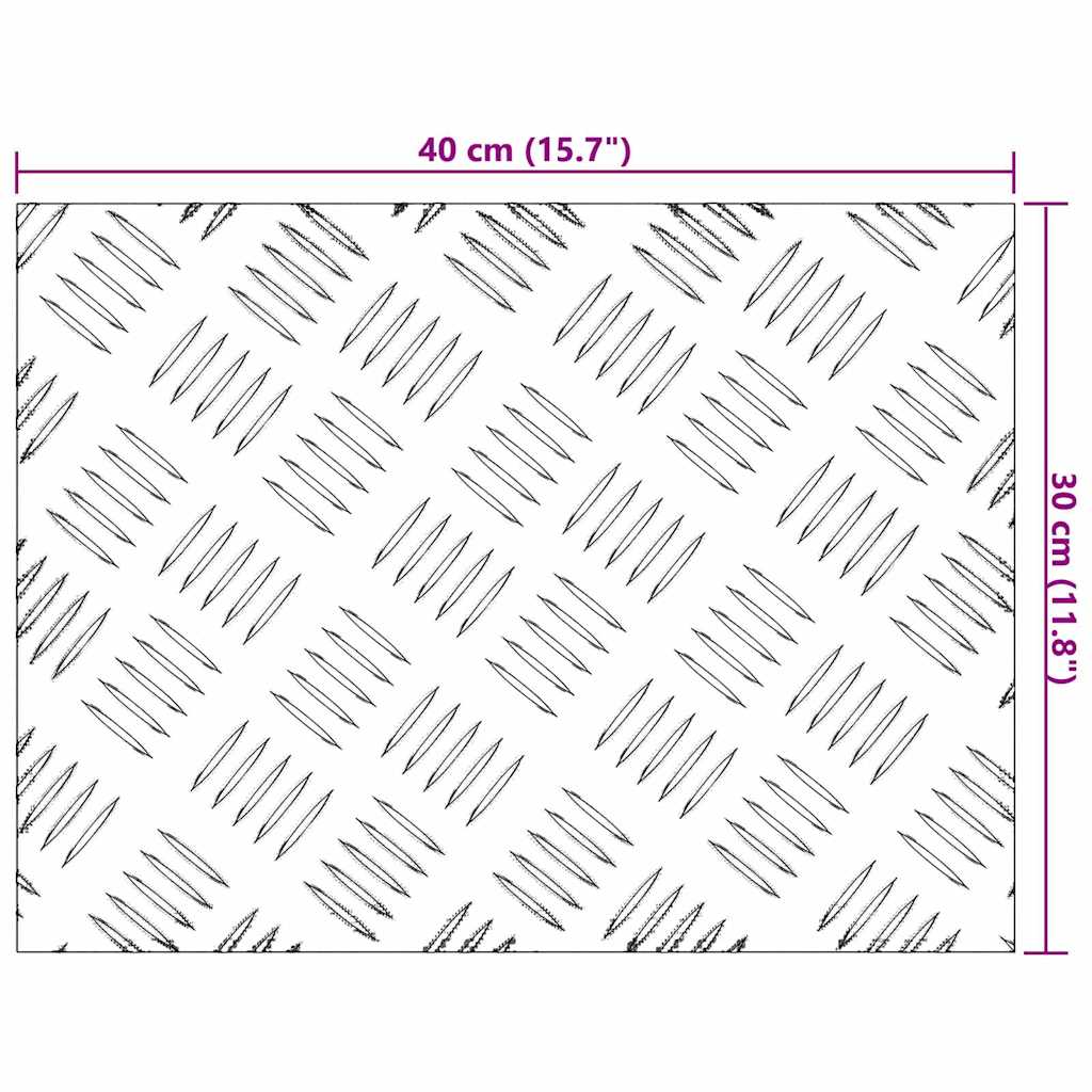 Trappe Tread Rektangulær 4 pcs Sølv 40 x 30 cm Aluminium