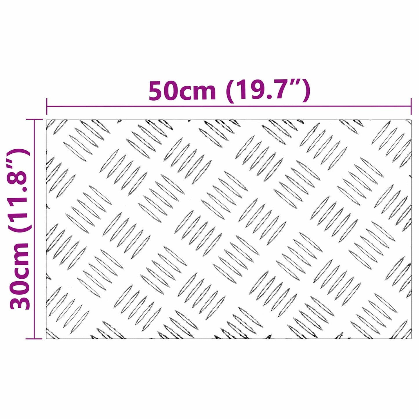 Trappe Tread Rektangulær 2 pcs Sølv 50 x 30 cm Aluminium