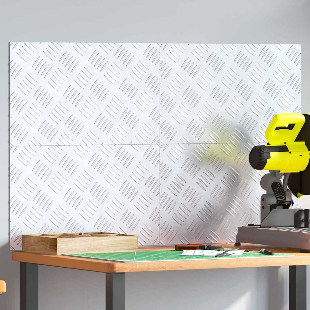 Trappe Tread Rektangulær 4 pcs Sølv 50 x 30 cm Aluminium
