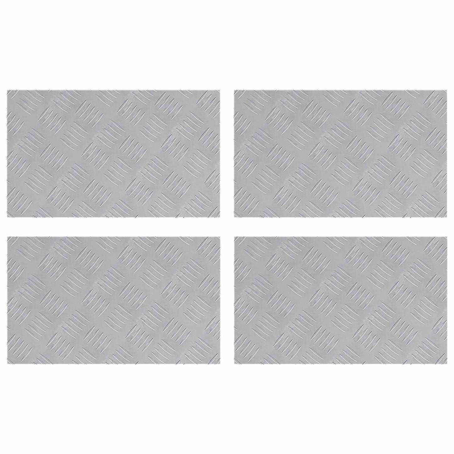 Trappe Tread Rektangulær 4 pcs Sølv 50 x 30 cm Aluminium