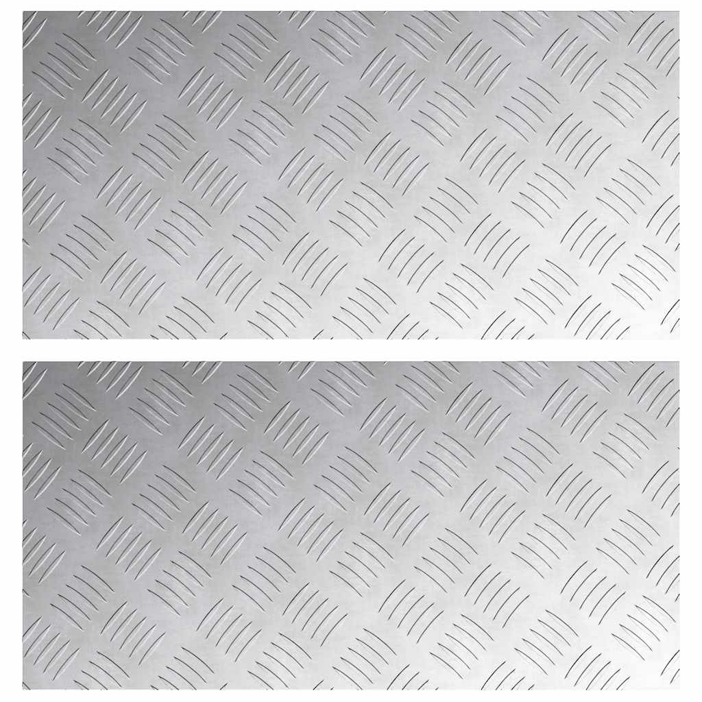 Trappe Tread Rektangulær 2 pcs Sølv 60 x 30 cm Aluminium