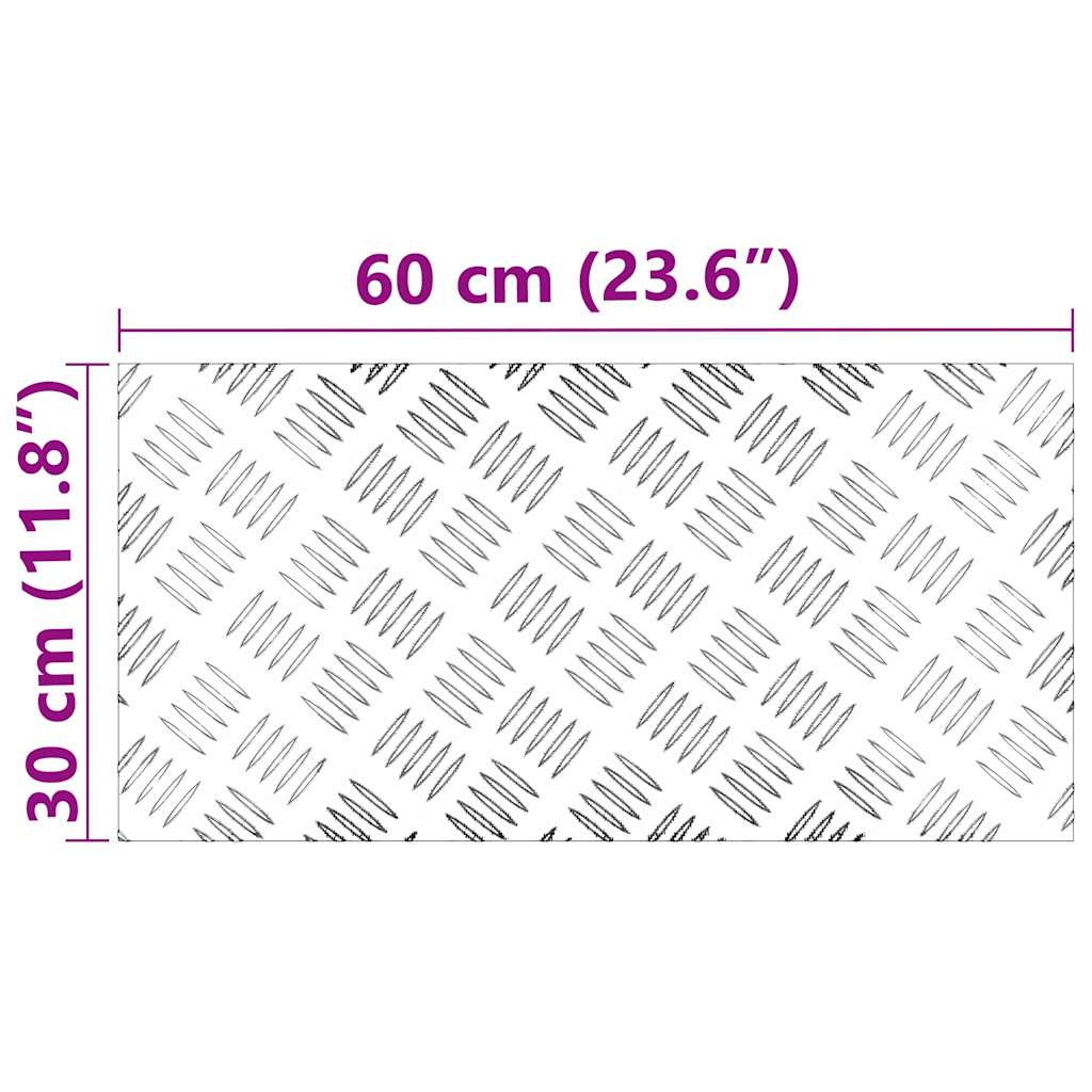 Trappe Tread Rektangulær 2 pcs Sølv 60 x 30 cm Aluminium
