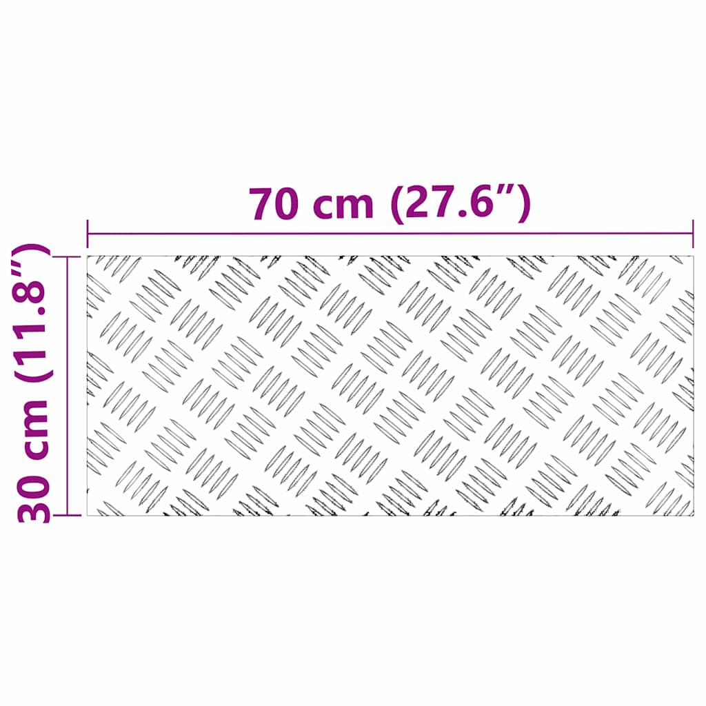 Trappe Tread Rektangulær 4 pcs Sølv 70 x 30 cm Aluminium