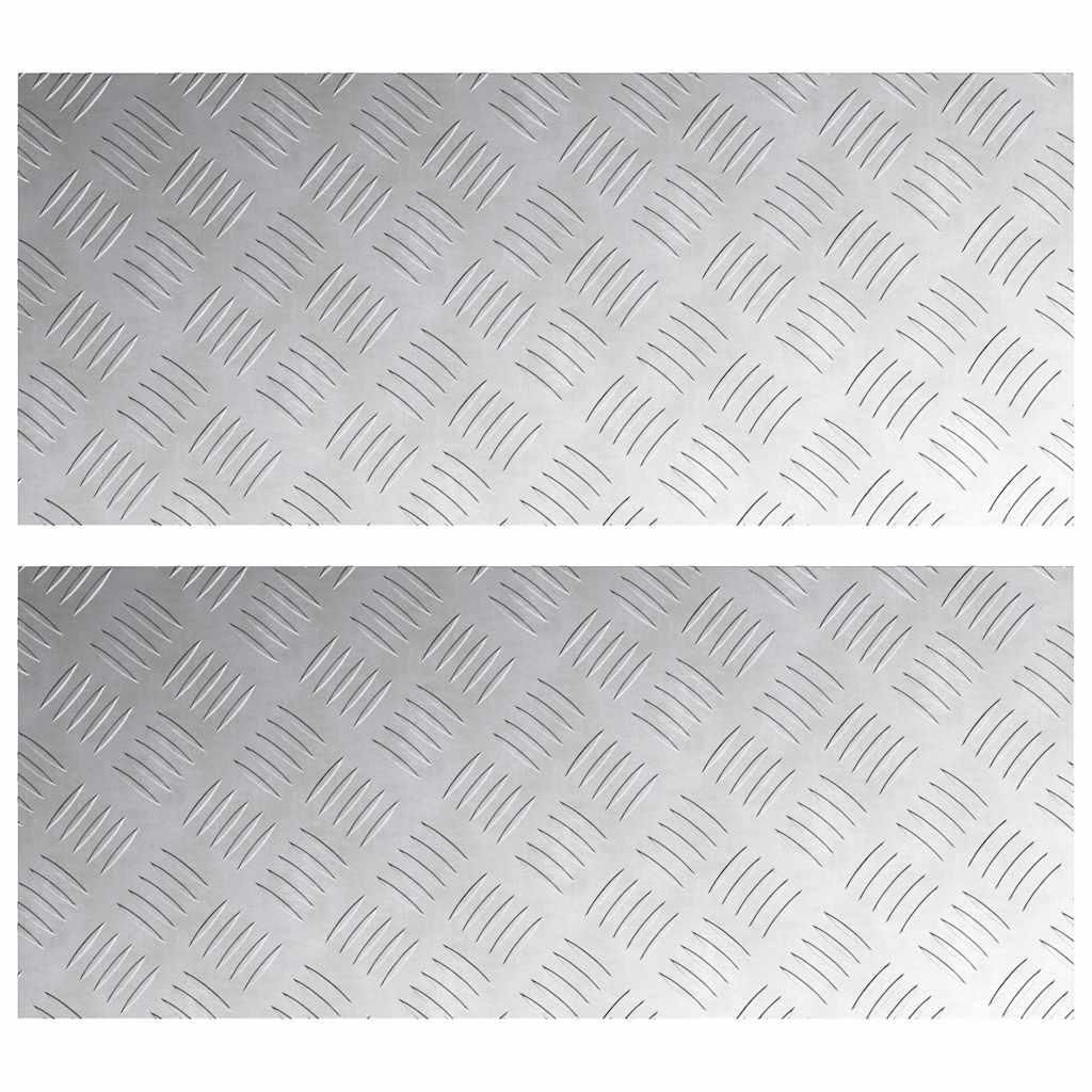 Trappe Tread Rektangulær 2 pcs Sølv 70 x 30 cm Aluminium