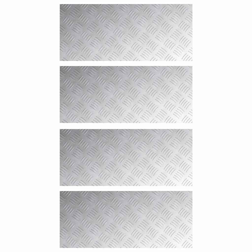Trappe Tread Rektangulær 4 pcs Sølv 70 x 30 cm Aluminium