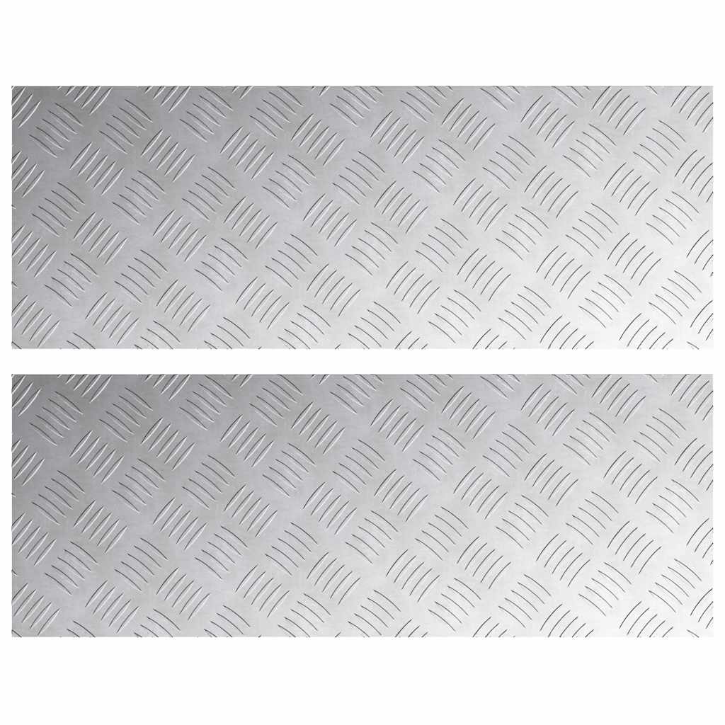 Trappe Tread Rektangulær 2 pcs Sølv 80 x 30 cm Aluminium