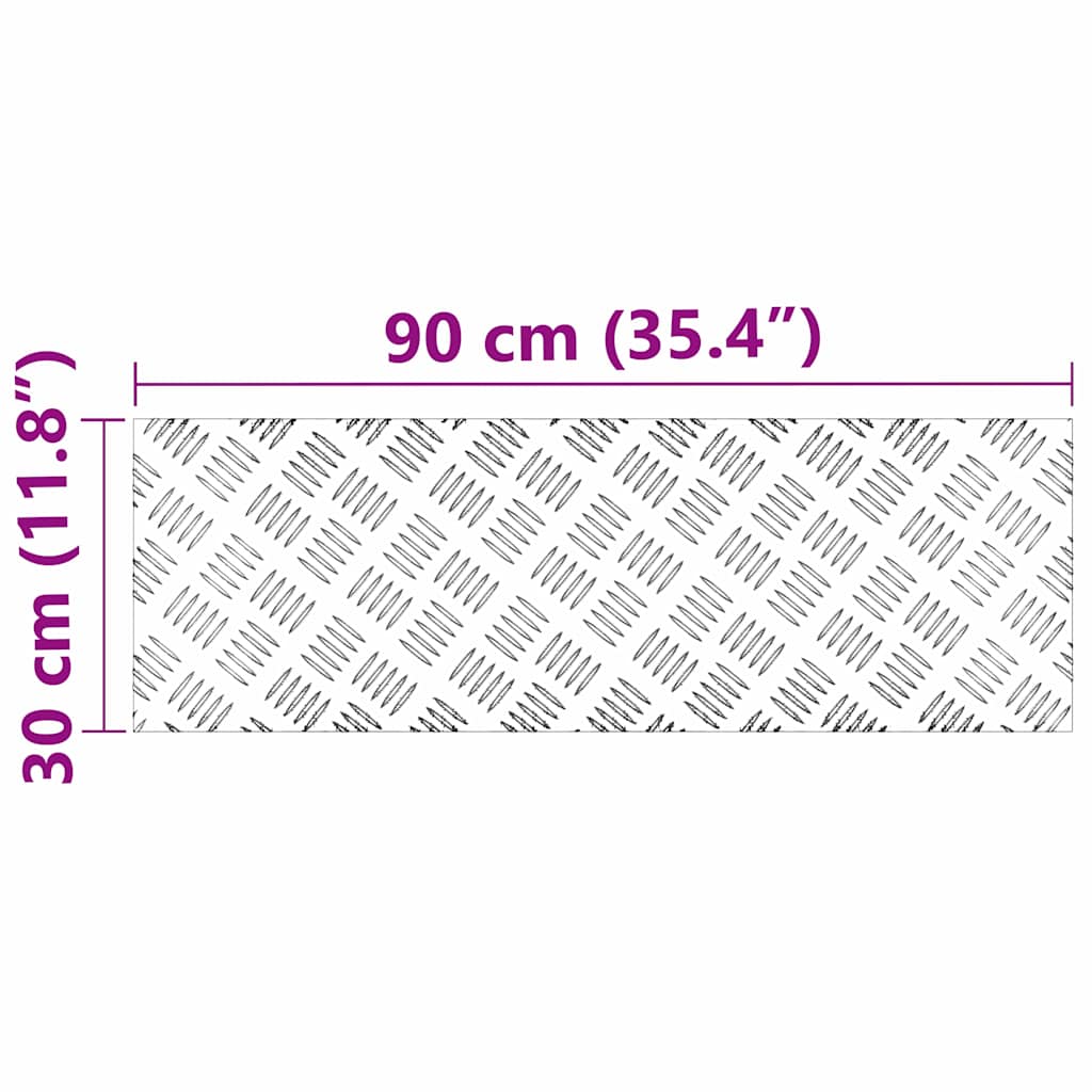 Trappe Tread Rektangulær 2 pcs Sølv 90 x 30 cm Aluminium