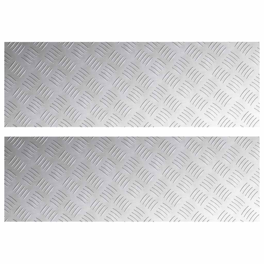 Trappe Tread Rektangulær 2 pcs Sølv 90 x 30 cm Aluminium