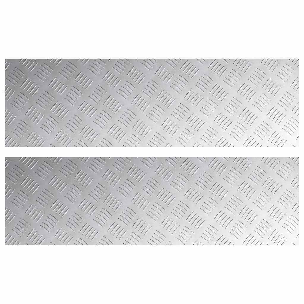 Trappe Tread Rektangulær 2 pcs Sølv 100 x 30 cm Aluminium