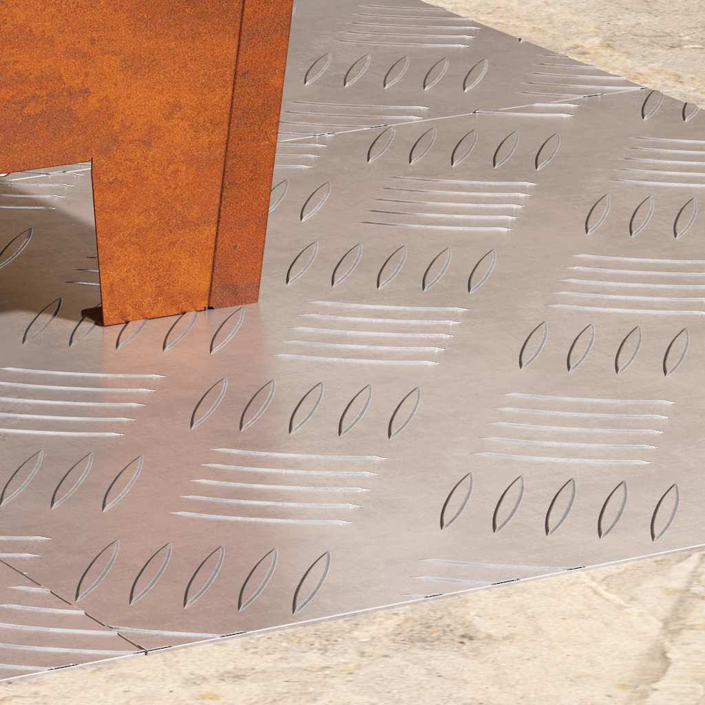 Trappe Tread Firkantet 4 pcs Sølv 40 x 40 cm Aluminium