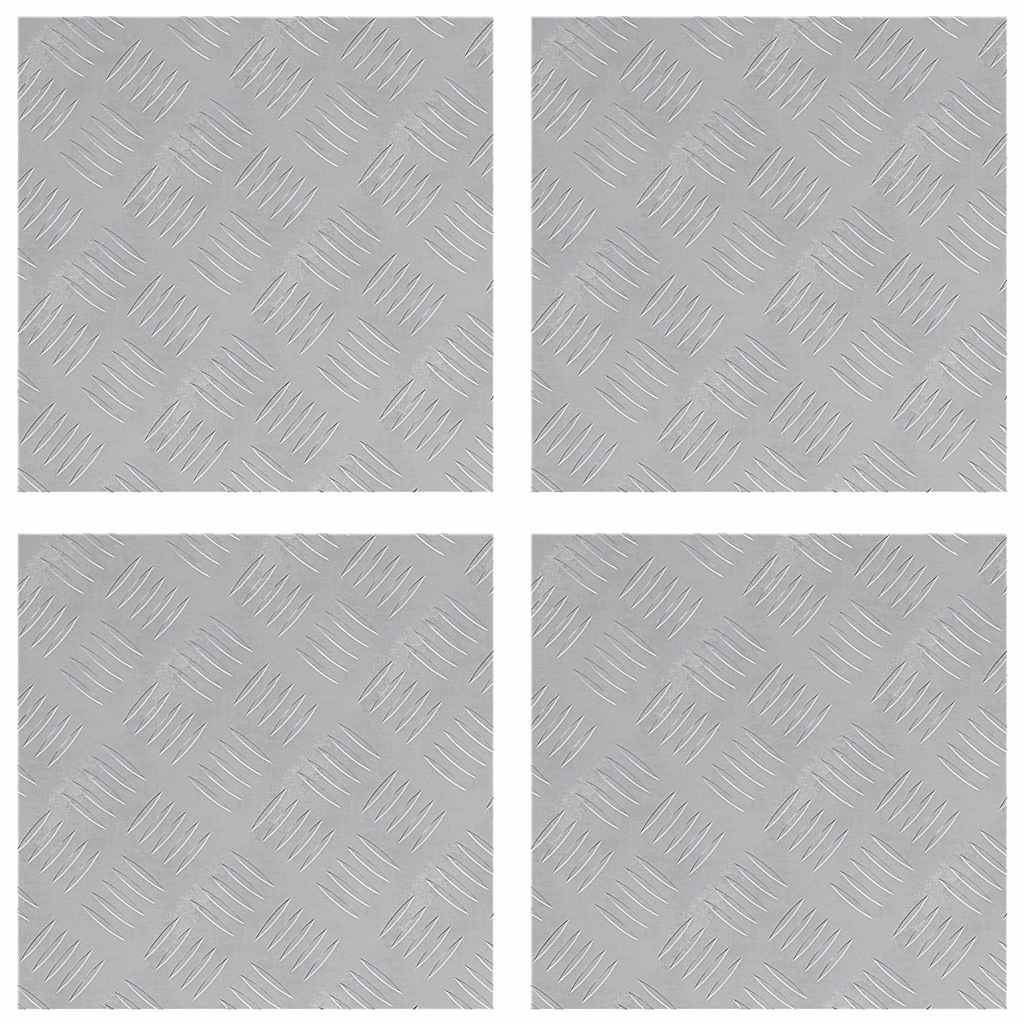 Trappe Tread Firkantet 4 pcs Sølv 40 x 40 cm Aluminium