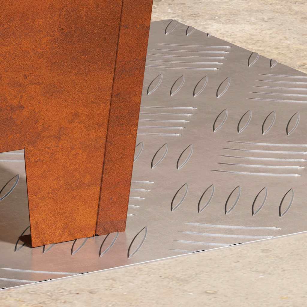 Trappe Tread Firkantet 2 pcs Sølv 40 x 40 cm Aluminium
