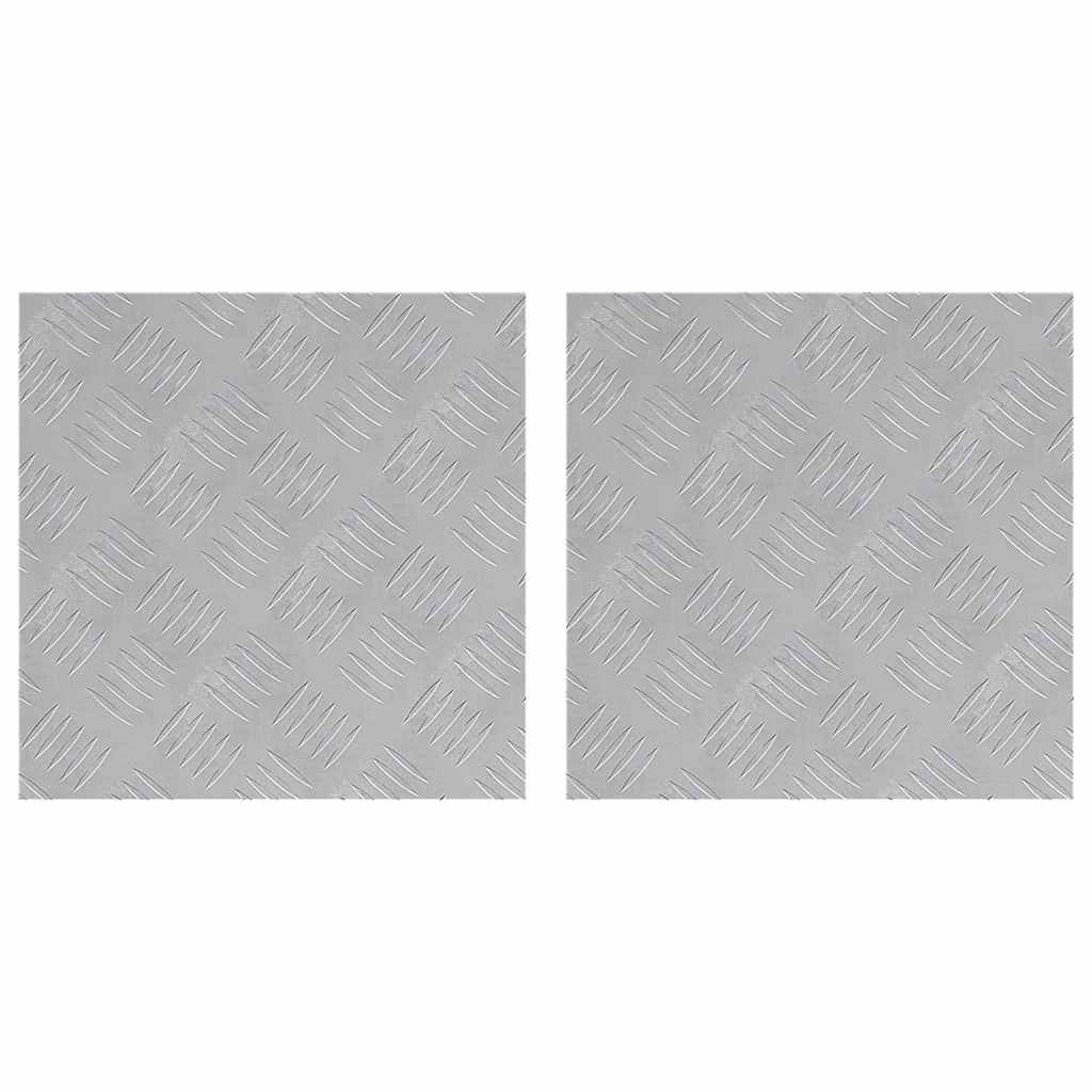 Trappe Tread Firkantet 2 pcs Sølv 40 x 40 cm Aluminium