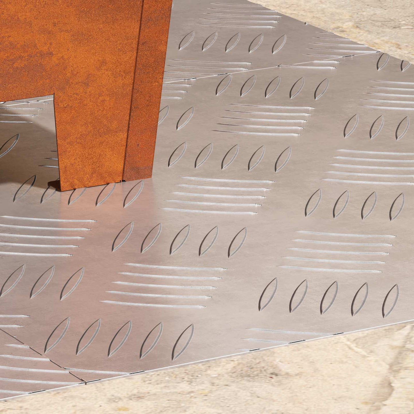 Trappe Tread Firkantet 4 pcs Sølv 40 x 40 cm Aluminium