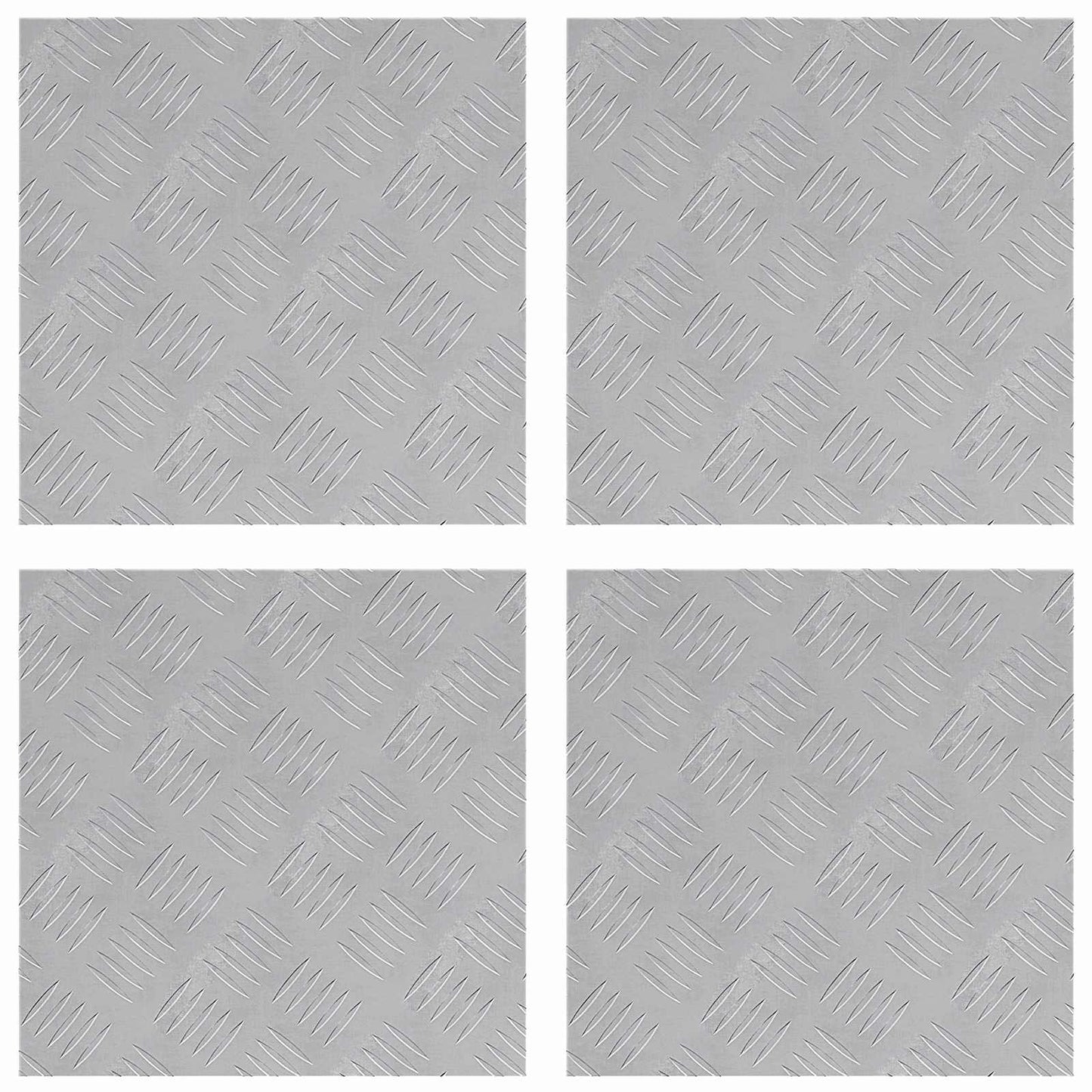 Trappe Tread Firkantet 4 pcs Sølv 40 x 40 cm Aluminium
