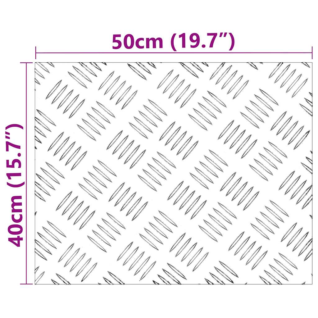 Trappe Tread Rektangulær 2 pcs Sølv 50 x 40 cm Aluminium