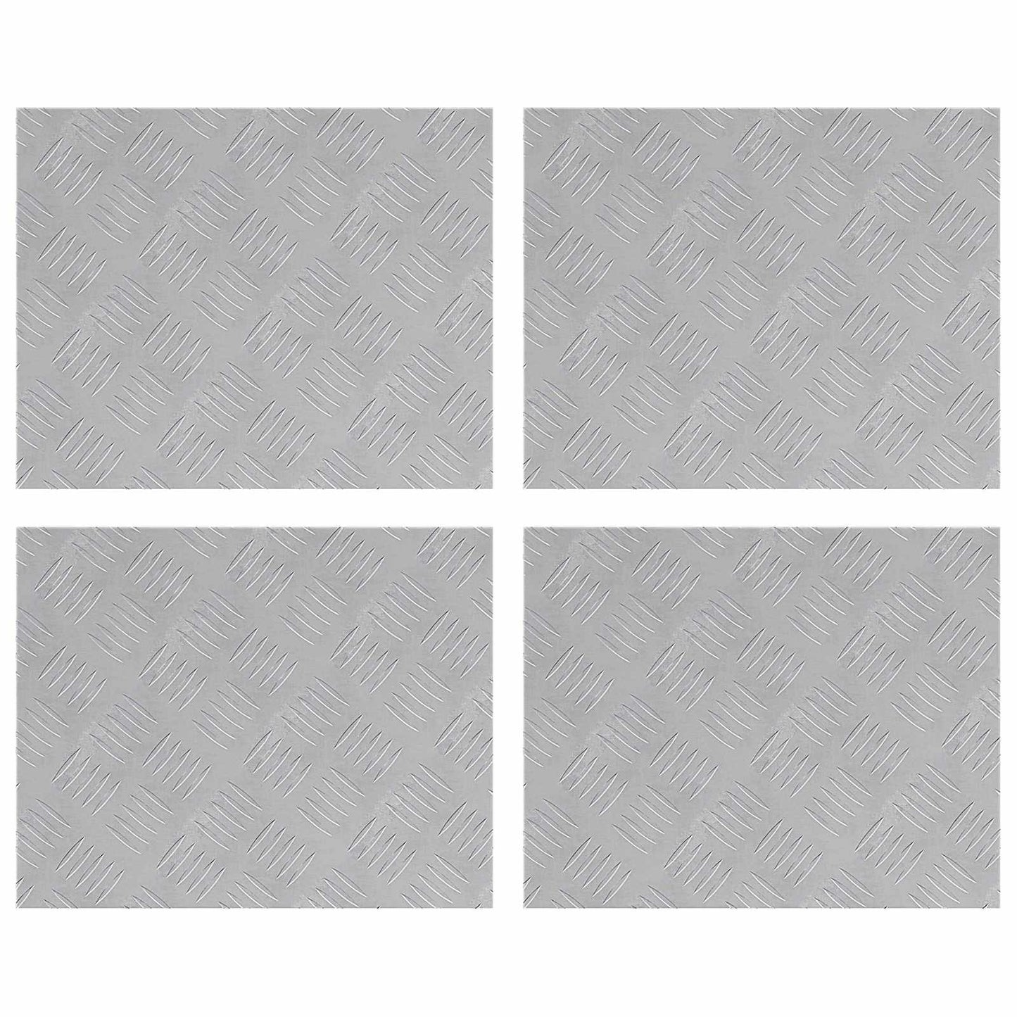 Trappe Tread Rektangulær 4 pcs Sølv 50 x 40 cm Aluminium
