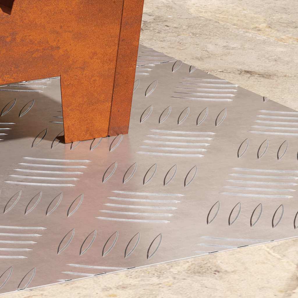 Trappe Tread Rektangulær 2 pcs Sølv 60 x 40 cm Aluminium