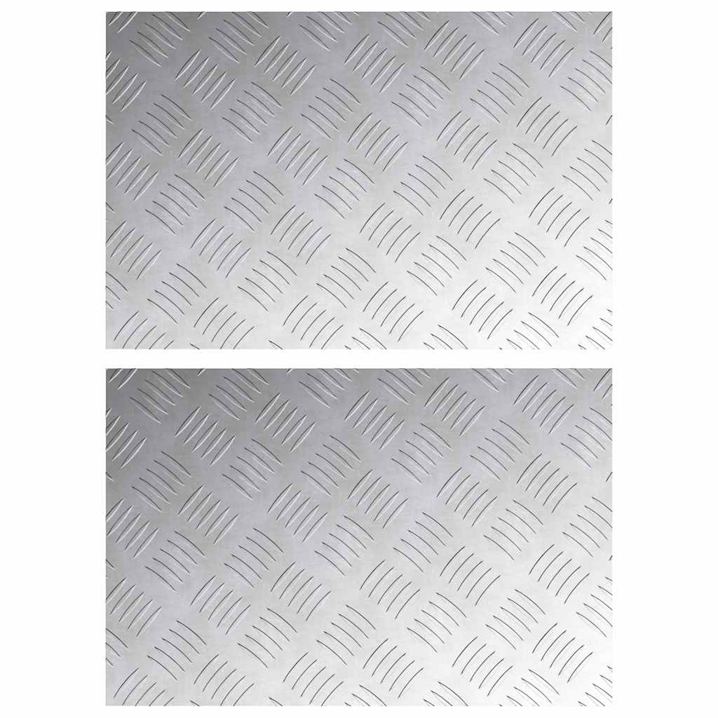 Trappe Tread Rektangulær 2 pcs Sølv 60 x 40 cm Aluminium