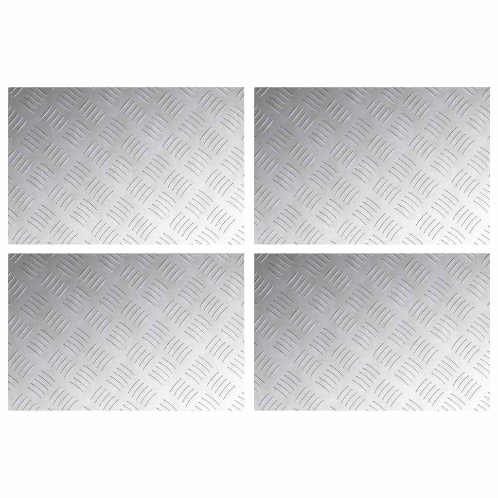 Trappe Tread Rektangulær 4 pcs Sølv 60 x 40 cm Aluminium