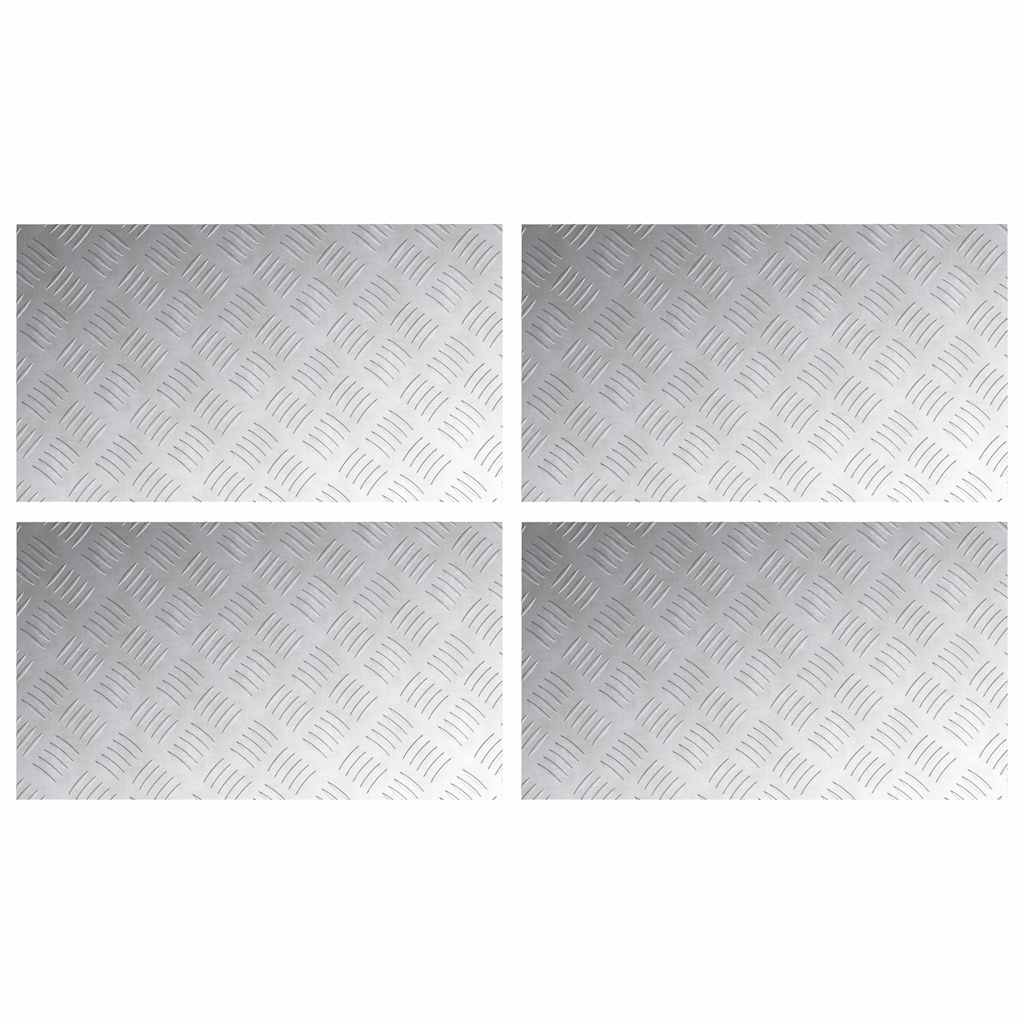 Trappe Tread Rektangulær 4 pcs Sølv 70 x 40 cm Aluminium