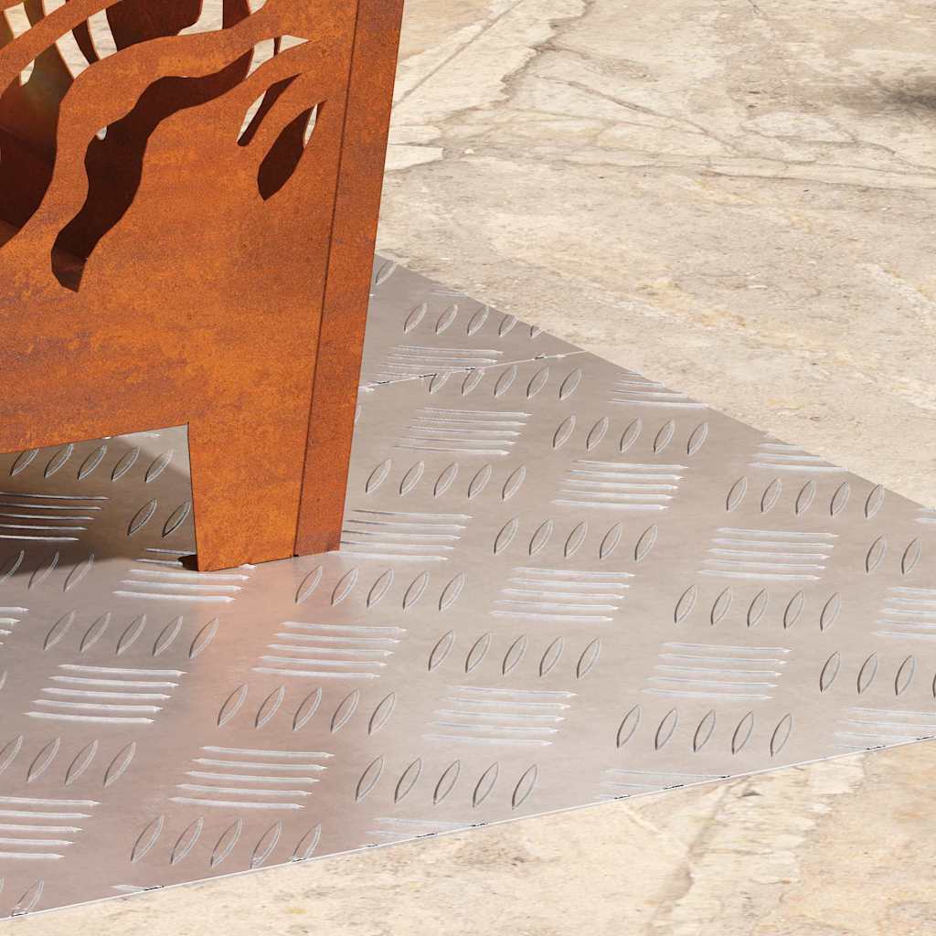 Trappe Tread Rektangulær 2 pcs Sølv 70 x 40 cm Aluminium