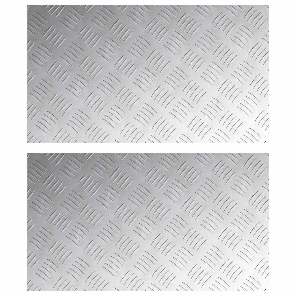 Trappe Tread Rektangulær 2 pcs Sølv 70 x 40 cm Aluminium