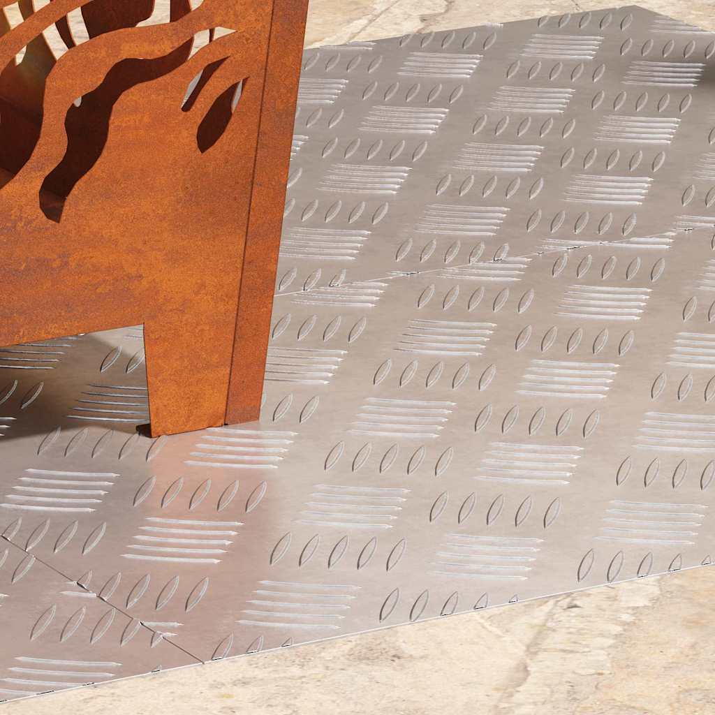 Trappe Tread Rektangulær 4 pcs Sølv 70 x 40 cm Aluminium