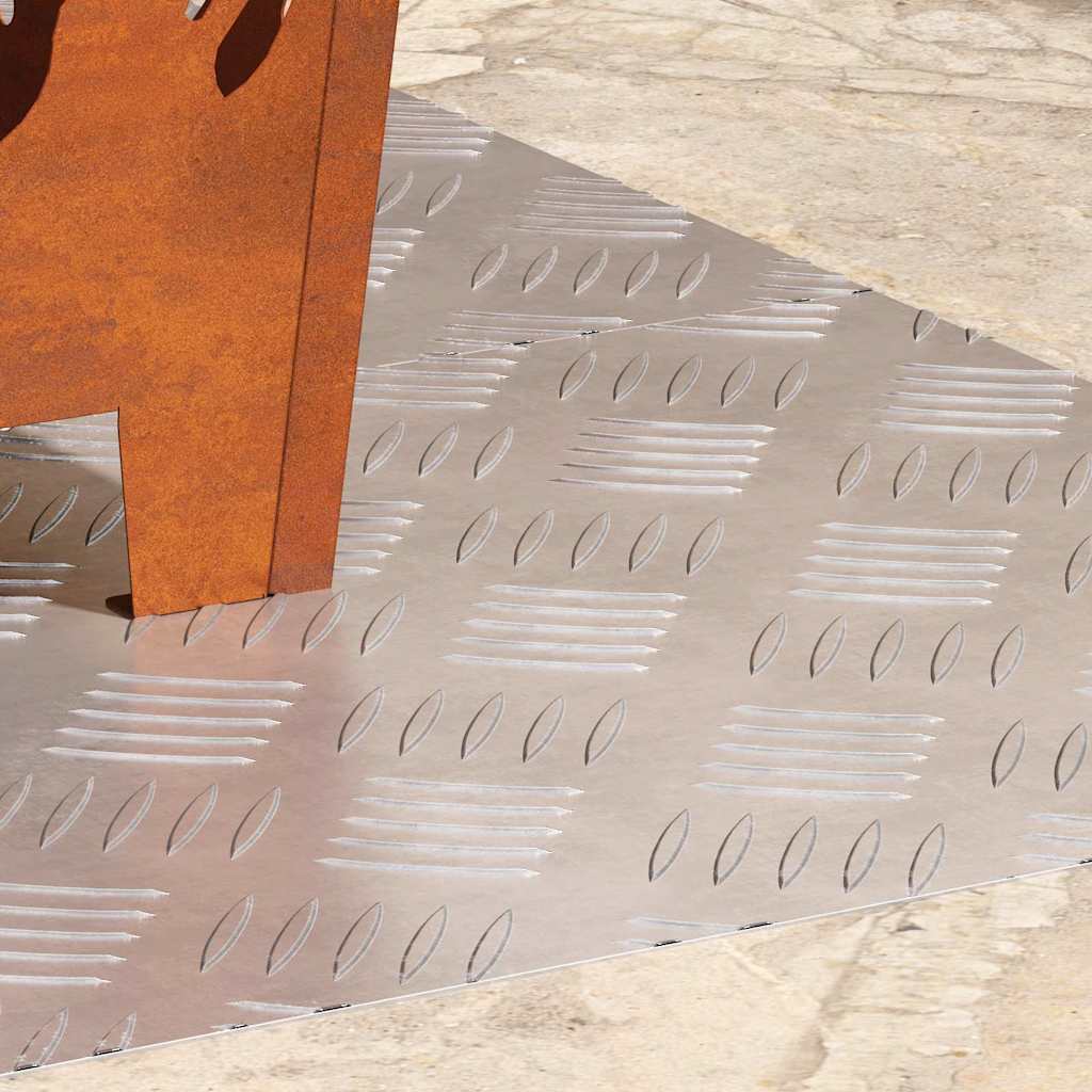 Trappe Tread Rektangulær 2 pcs Sølv 80 x 40 cm Aluminium