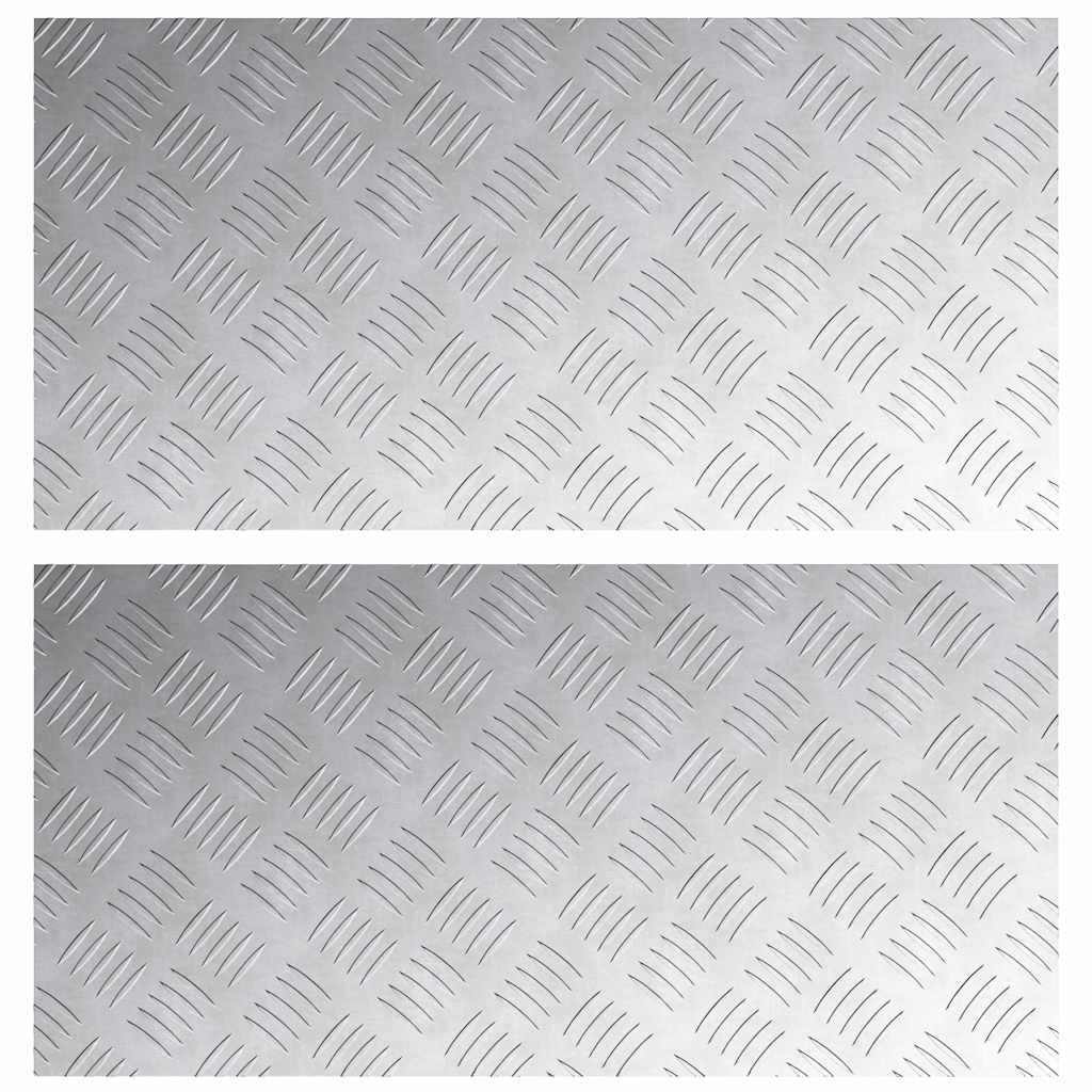 Trappe Tread Rektangulær 2 pcs Sølv 80 x 40 cm Aluminium