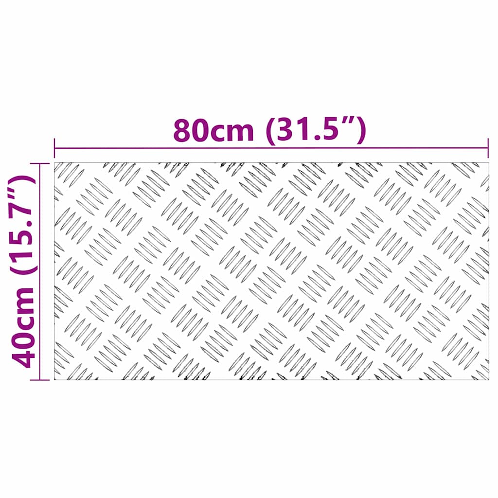 Trappe Tread Rektangulær 4 pcs Sølv 80 x 40 cm Aluminium