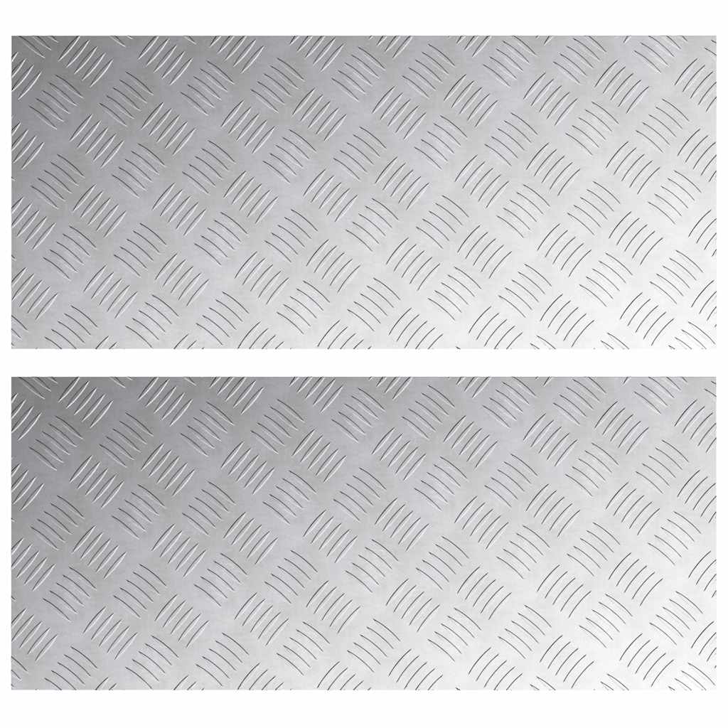 Trappe Tread Rektangulær 2 pcs Sølv 90 x 40 cm Aluminium