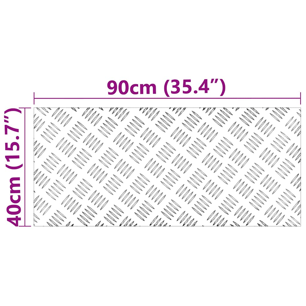 Trappe Tread Rektangulær 2 pcs Sølv 90 x 40 cm Aluminium