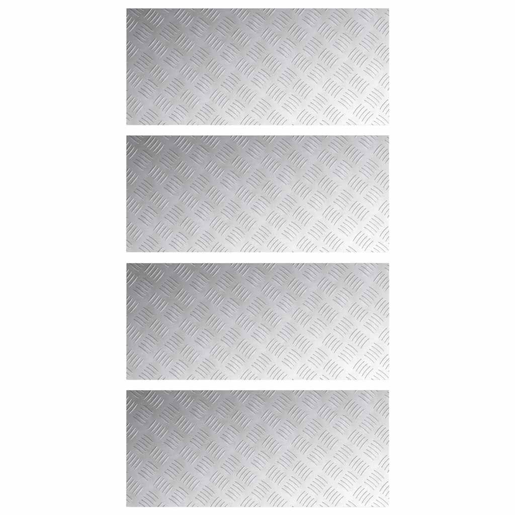 Trappe Tread Rektangulær 4 pcs Sølv 90 x 40 cm Aluminium