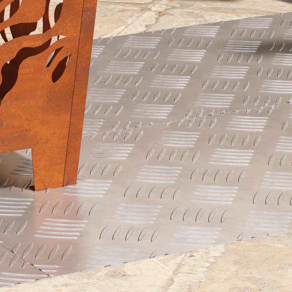 Trappe Tread Rektangulær 4 pcs Sølv 90 x 40 cm Aluminium