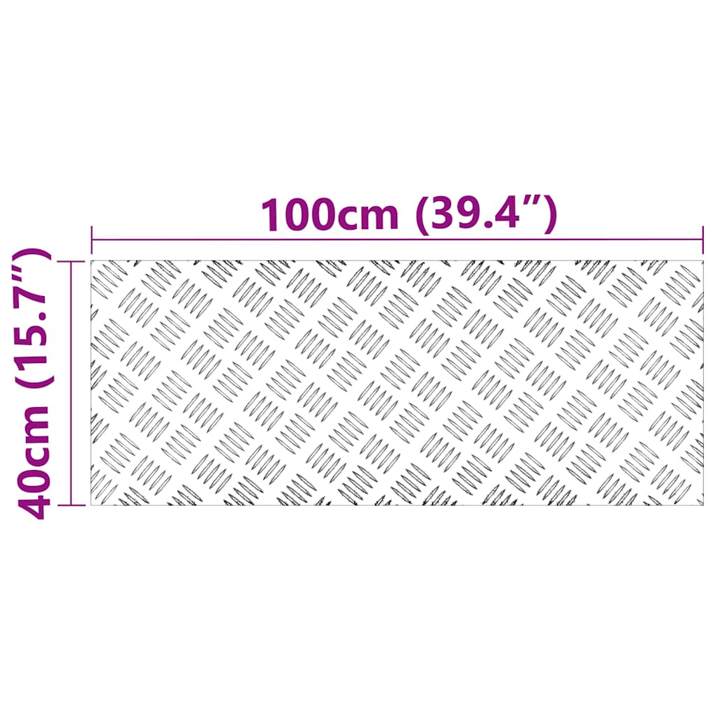 Trappe Tread Rektangulær 2 pcs Sølv 100 x 40 cm Aluminium