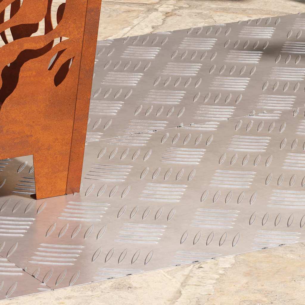 Trappe Tread Rektangulær 4 pcs Sølv 100 x 40 cm Aluminium