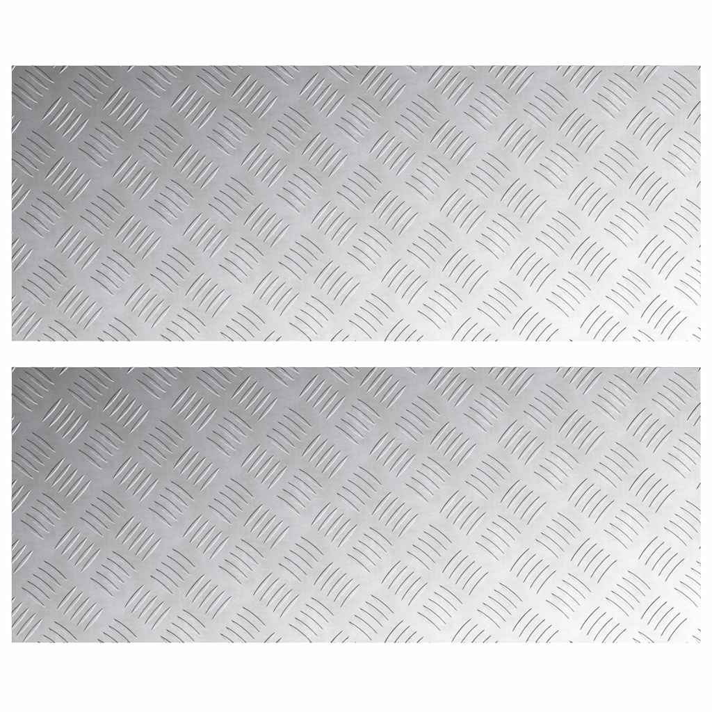 Trappe Tread Rektangulær 2 pcs Sølv 100 x 40 cm Aluminium