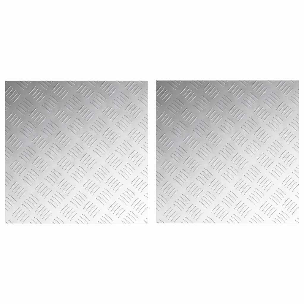 Trappe Tread Firkantet 2 pcs Sølv 50 x 50 cm Aluminium