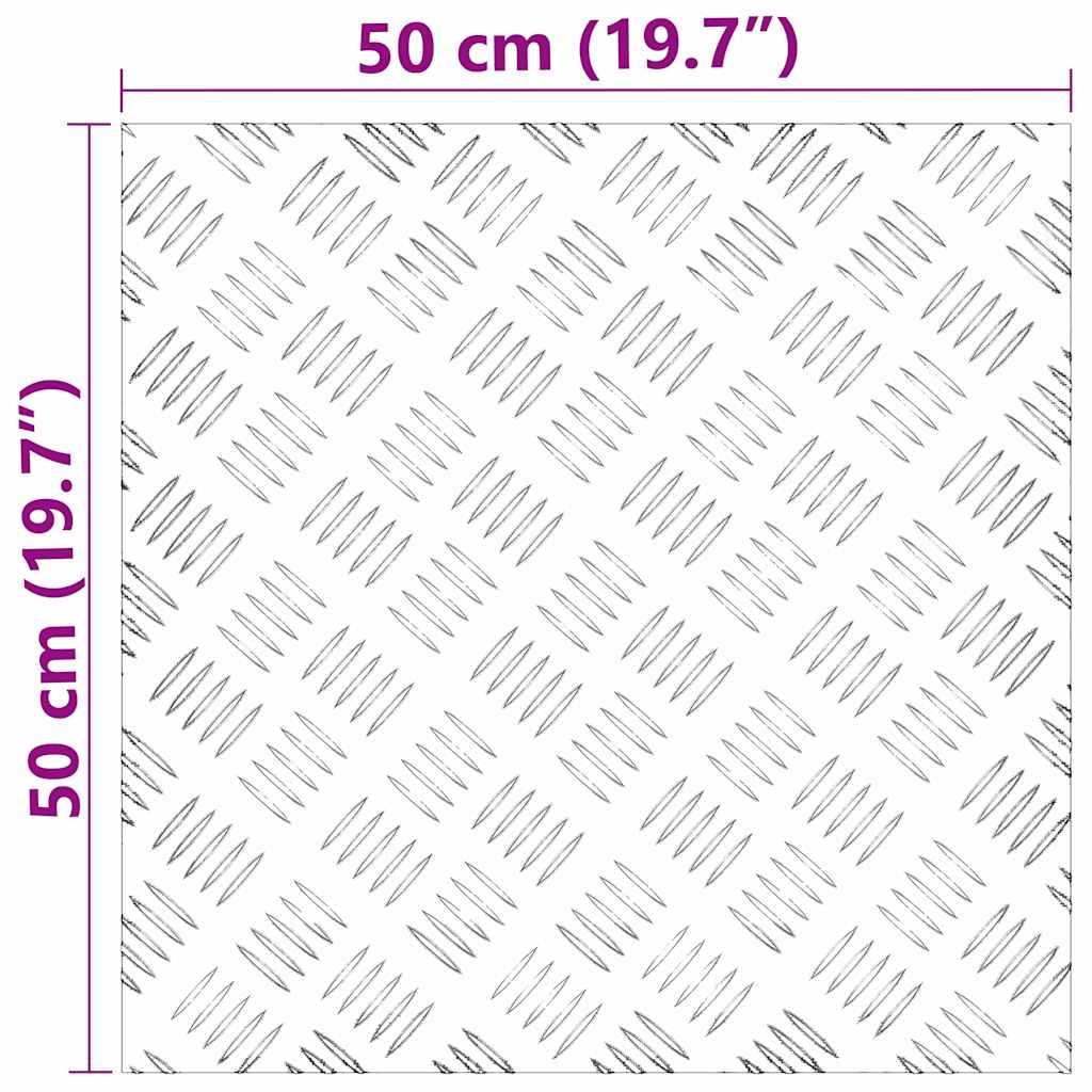 Trappe Tread Firkantet 2 pcs Sølv 50 x 50 cm Aluminium